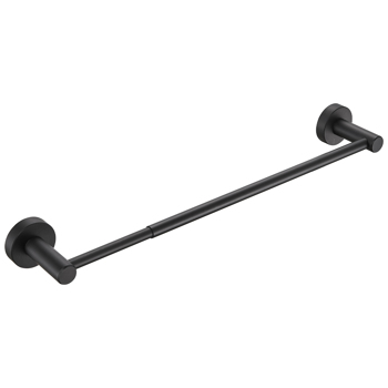 16-27 Inches Adjustable Expandable Towel Bar for Bathroom Kitchen Thicken Space Aluminum Wall Mount Matte Black