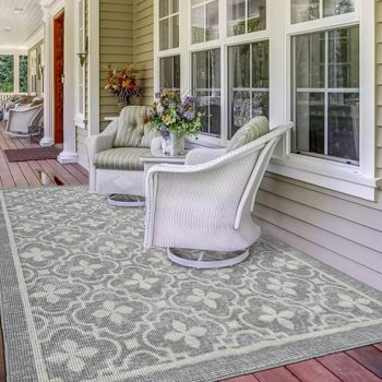 Outdoor Patio Rug All Weather Outdoor Carpet for Front Porch RV Rug 4*6 ft