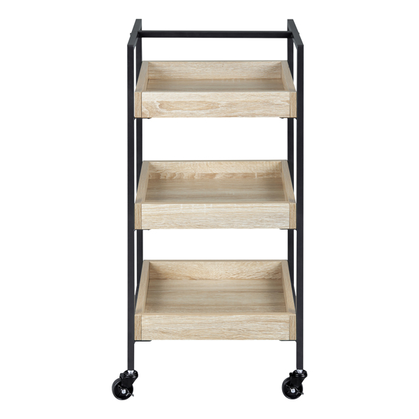 Lightweight Multi-purpose Wooden Cart Versatile Suitable Particle Board Cart with Brakes