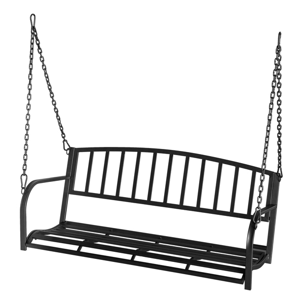 118*46*47cm Iron Art With Iron Chain Vertical Bar Backrest 200kg Iron Swing Black（Swing frames not included）