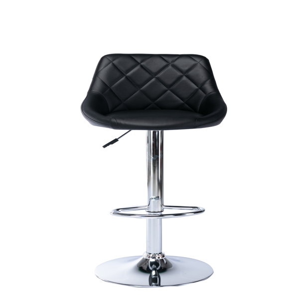 【This product does not support return, please do not purchase return guarantee service】Better Bar Stool,Swivel Stool,With Backrest and Footrest, Dining Chair, Set of 2,Adjustable Height,PU ,Black 