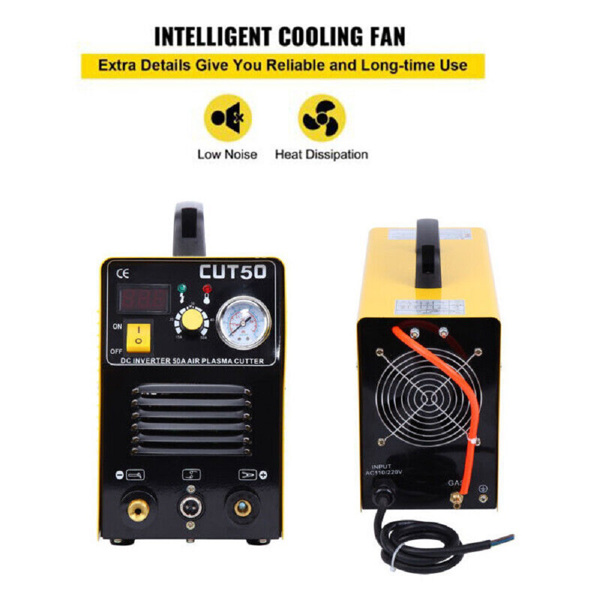 DC Inverter 50A Air Inverter Plasma Cutter Automatic Dual Voltage 110/220VAC 1/2" Clean Cut with Digital LED Display (CUT 50) Portable 
