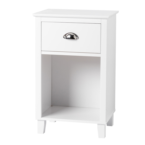 FCH 40*30*63cm Simple And Modern White Cabinet, MDF Spray Paint, High Legs, Two Drawers, Bedside Table