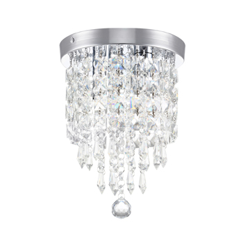 Mini Crystal Chandelier 2 Lights Flush Mount Ceiling Lamp Modern LED Ceiling Light Chandelier Lighting Fixture
