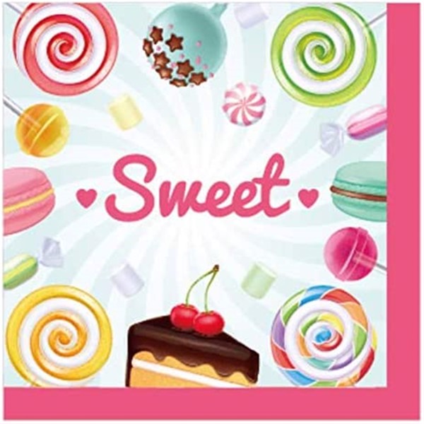 Candyland Plates Colorful Candies Lollipops Disposable Paper Plates Party Supplies Happy Birthday Parties Tableware Kit Serves 8 Guests for Kids Dinner Plates, Napkins, Cups, Knifes, Fork, Spoon 68PCS