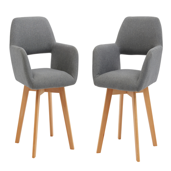 【This product does not support return, please do not purchase return guarantee service】Better Modern Simple Linen Fabric Dining Room Chair With Beech Wood Legs For Restaurant,Set of 2, For Dining Room