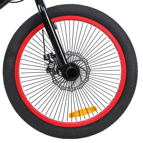  BMX Fahrrad 20 Zoll Freestyle 360° Rotor-System,Freestyle 4 Pegs BMX Bike (Schwarz + Rot)