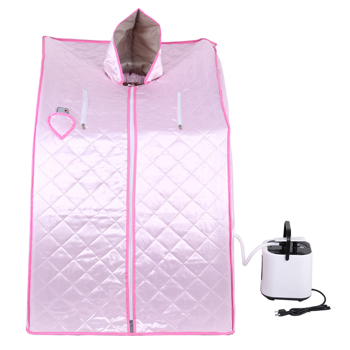 Portable Folding Steam Sauna for Home Spa 1000W 2L Steam Generator, Lightweight Personal Sauna Tent with Remote Control, Indoor Steam Room Include Folding Chair, 60 Minute Timer (Pink)