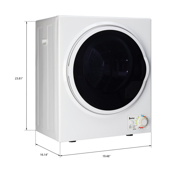 【Do not sell on Amazon】ZOKOP GYM25-78 Compact Portable Household clothes Dryer 1.6cuft with Stainless Steel Drum Black and White 120V MECHANICAL Control ETL Certification