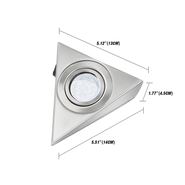 4X LED Triangle Light Kitchen Under Cabinet Cupboard Shelf Downlight Light