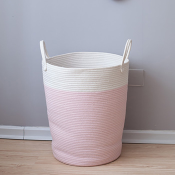 Large Baskets for Blanket Cotton Rope Woven Storage Baskets with Strong Handles Nursery Laundry Basket Kids Toy Hamper