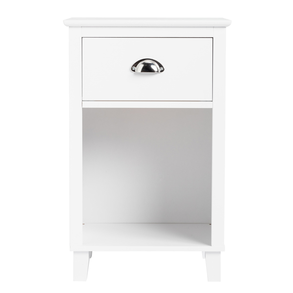 FCH 40*30*63cm Simple And Modern White Cabinet, MDF Spray Paint, High Legs, Two Drawers, Bedside Table