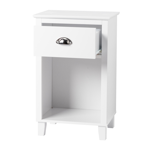 FCH 40*30*63cm Simple And Modern White Cabinet, MDF Spray Paint, High Legs, Two Drawers, Bedside Table