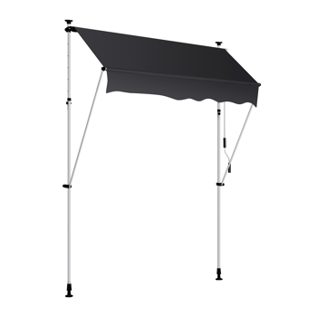 Balcony Awning Manual Adjustable Waterproof and UV-proof Summer Outdoor Awning Camp Canopy Retractable Shade