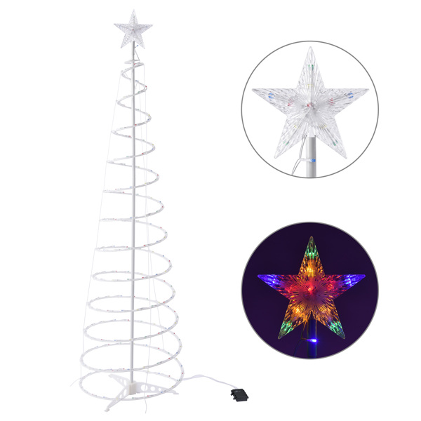 LED Christmas Lights Set contains 3 pieces of spiral LED Christmas tree with star finial Freely choose Twinkle or Steady-on mode for restaurant;  exhibition;  garden;  patio;  balcony;  yard and so on