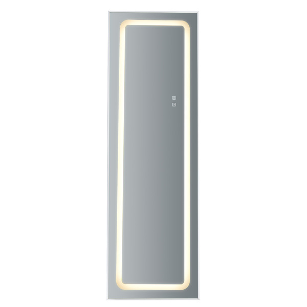 FCH Aluminum Alloy Right-Angle Rectangle 65*22in Can Stand Can Hang Three-tone Lighting Adjust Brightness Power-off Memory Full-length Mirror White 