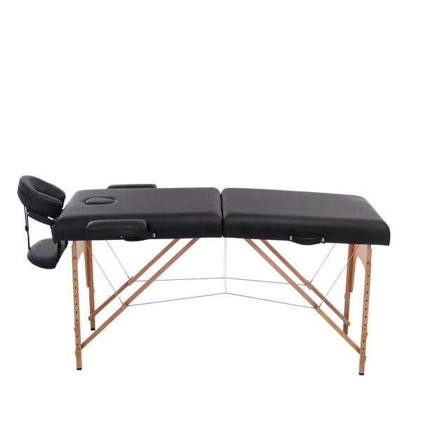 【This product does not support return, please do not purchase return guarantee service】Better 2 Section Wooden Massage Table, Portable/Foldable, Black, Suit for physiotherapy, Home Massage, Spa etc.