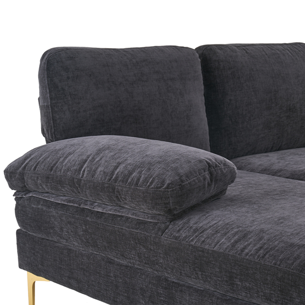 U-Shaped 4-Seat Indoor Modular Sofa Black