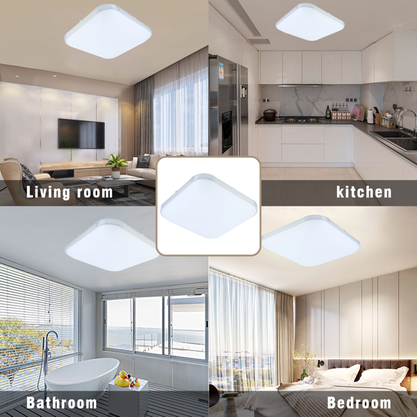 36W RGB Flush Mount LED Ceiling Light Fixture, 10 Colors Adjustable Ceiling Lights, Dimmable Lighting for Hallway Bathroom Kitchen
