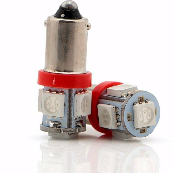 T11 BA9S LED Red T4W H6W 1895 363 5050 5SMD Car Wedge Side Light Bulb Lamp 20PCS