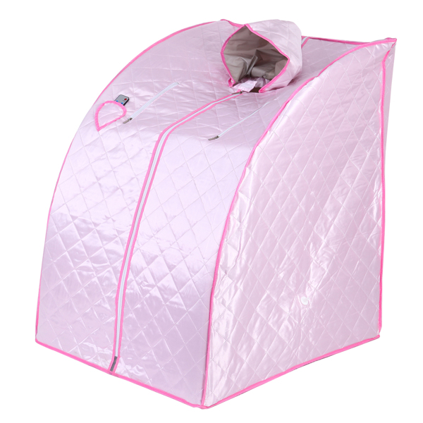 Portable Folding Steam Sauna for Home Spa 1000W 2L Steam Generator, Lightweight Personal Sauna Tent with Remote Control, Indoor Steam Room Include Folding Chair, 60 Minute Timer (Pink)