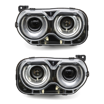 LEAVAN Headlight Assembly Replacement for 2015-2019 Dodge Challenger Projector Headlights RH and LH Side