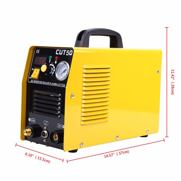 DC Inverter 50A Air Inverter Plasma Cutter Automatic Dual Voltage 110/220VAC 1/2" Clean Cut with Digital LED Display (CUT 50) Portable 