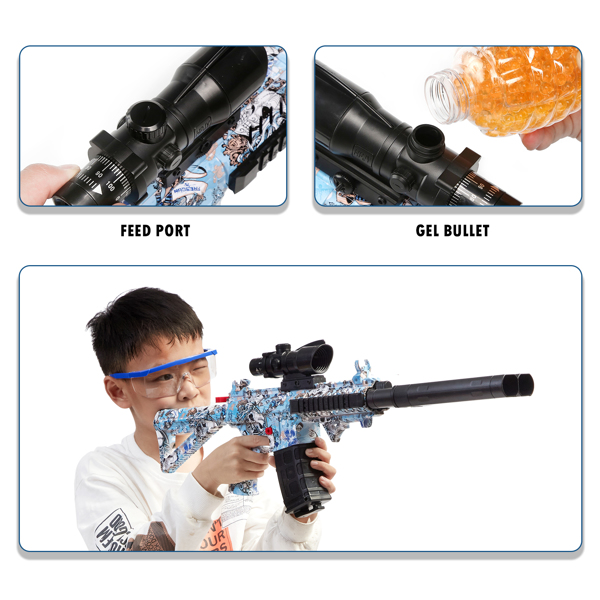 Splatter Ball Gun Gel Ball Blaster Toy Guns, with 11000 Non-Toxic,Eco-Friendly,Biodegradable Gellets,Outdoor Yard Activities Shooting Game