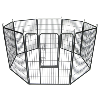 40\\" Dog Pet Playpen Heavy Duty Metal Exercise Fence Hammigrid 8 Panel Silver