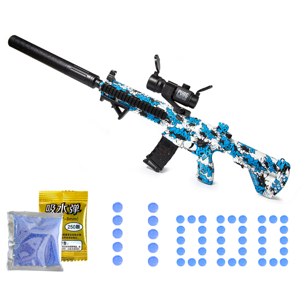 Splatter Ball Gun Gel Blaster Gun,NO for Nerf Guns EVA Bullet,Electric M416 with 11000 Non-Toxic,Eco-Friendly,Biodegradable Gellets,Outdoor Yard Activities Shooting Game (Blue)