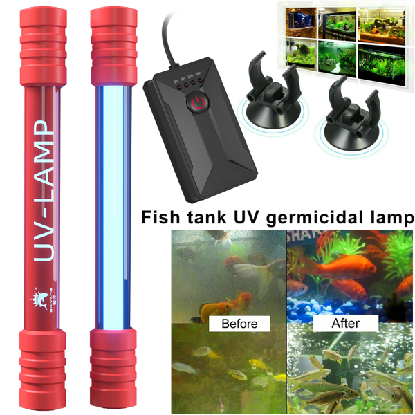 Aquarium Fish Tank Germicidal UV Light Sterilizer Pond Submersible Clean Lamp US