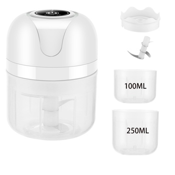 Electric Mini Garlic Chopper, Portable Food Processor, Vegetable Chopper Onion Mincer, Cordless Meat Grinder with USB Charging (Shipment from FBA)