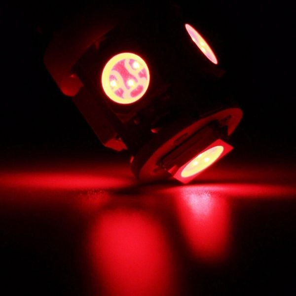 T11 BA9S LED Red T4W H6W 1895 363 5050 5SMD Car Wedge Side Light Bulb Lamp 20PCS