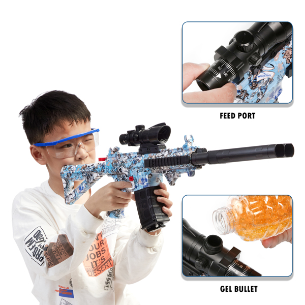 Splatter Ball Gun Gel Ball Blaster Toy Guns, with 11000 Non-Toxic,Eco-Friendly,Biodegradable Gellets,Outdoor Yard Activities Shooting Game