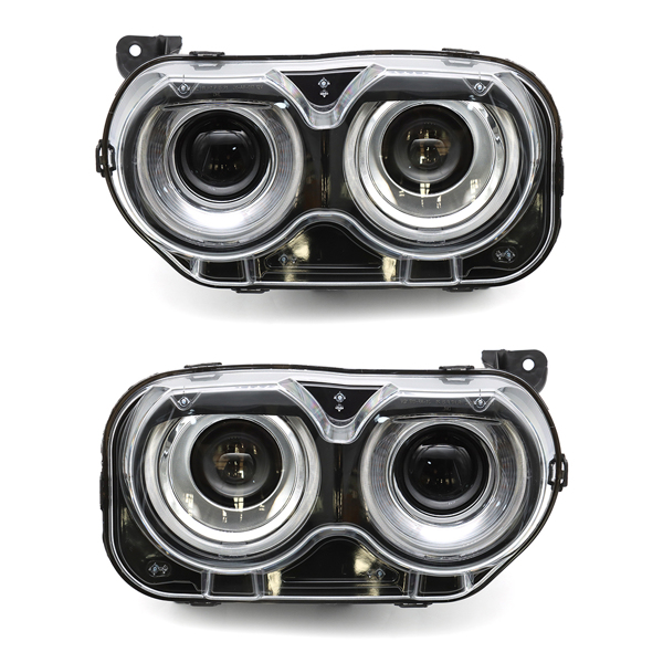 LEAVAN Headlight Assembly Replacement for 2015-2019 Dodge Challenger Projector Headlights RH and LH Side
