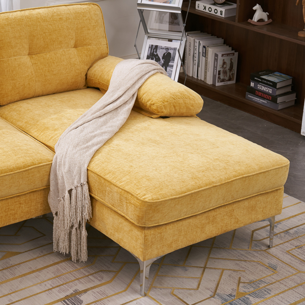 Three-Seat Simple And Stylish Indoor Modular Sofa Yellow