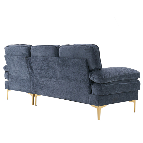 Three-Seat Simple And Stylish Indoor Modular Sofa Gray - Blue