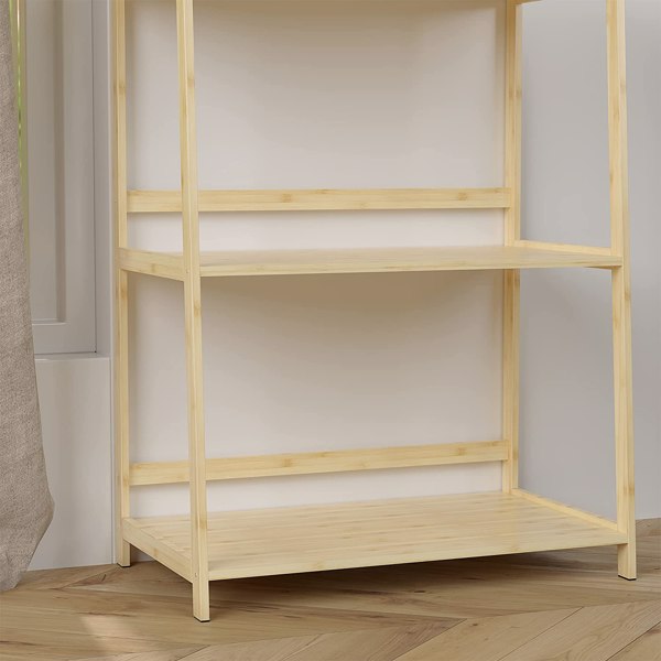 WTZ Bookshelf, Ladder Shelf with Drawers, 5 Tier Tall Bookcase, Modern Open Book Case for Bedroom, Living Room, Office, BC-239 Natural