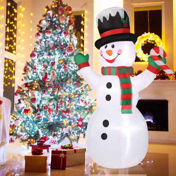 6ft with 3 String Lights Inflatable Garden Snowmen Decoration 