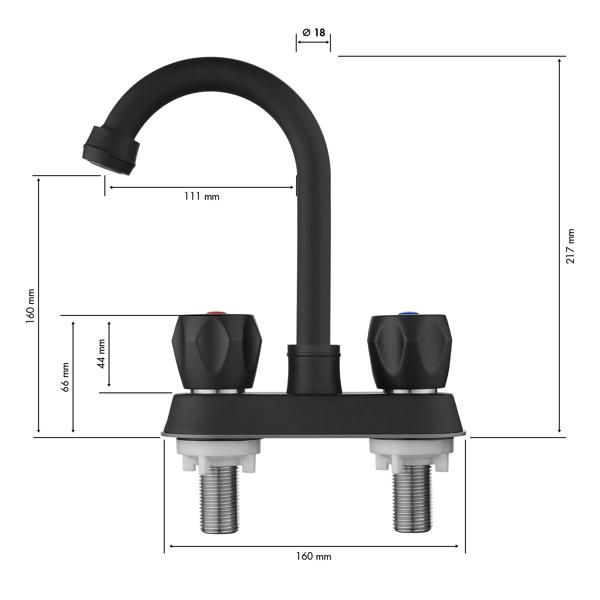 2 Handle Bathroom Sink Faucet, Centerset Bathroom Faucet with Pop-Up Sink Drain Stainless Steel with , Supply Utility Hose for Laundry Vanity, Matte Black 1.2 GPM