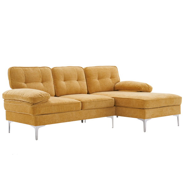 Three-Seat Simple And Stylish Indoor Modular Sofa Yellow