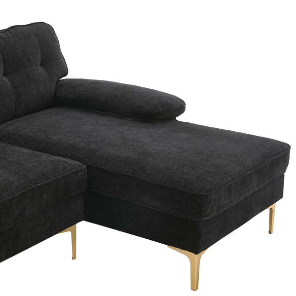 Three-Seat Simple And Stylish Indoor Modular Sofa Black