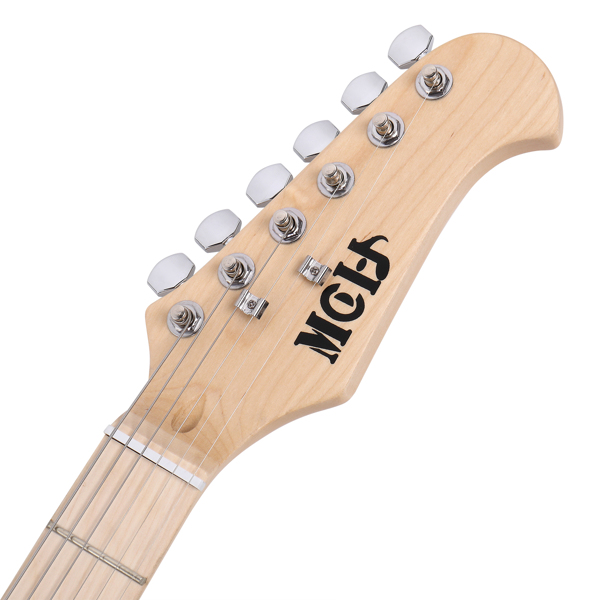 MCH MST Guitare électrique à touche en érable avec Sac, Bleu avec Pickguard Blanc