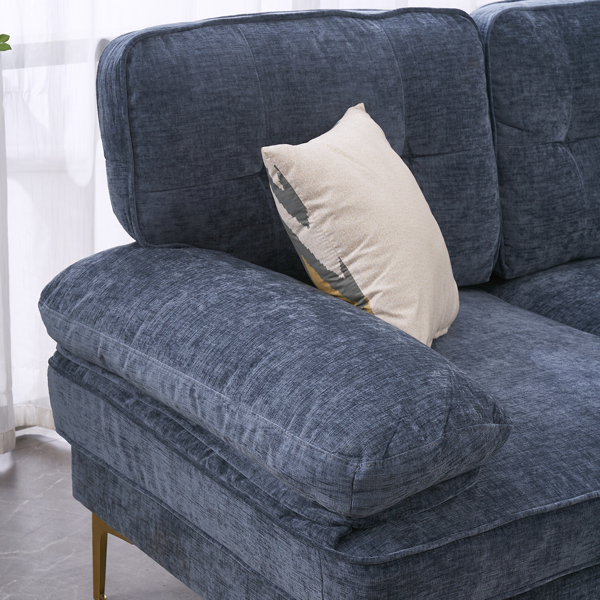 Three-Seat Simple And Stylish Indoor Modular Sofa Gray - Blue