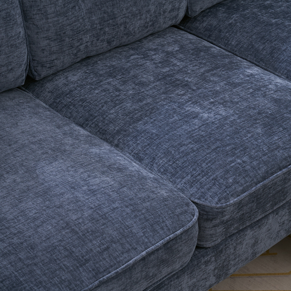 Three-Seat Simple And Stylish Indoor Modular Sofa Gray - Blue