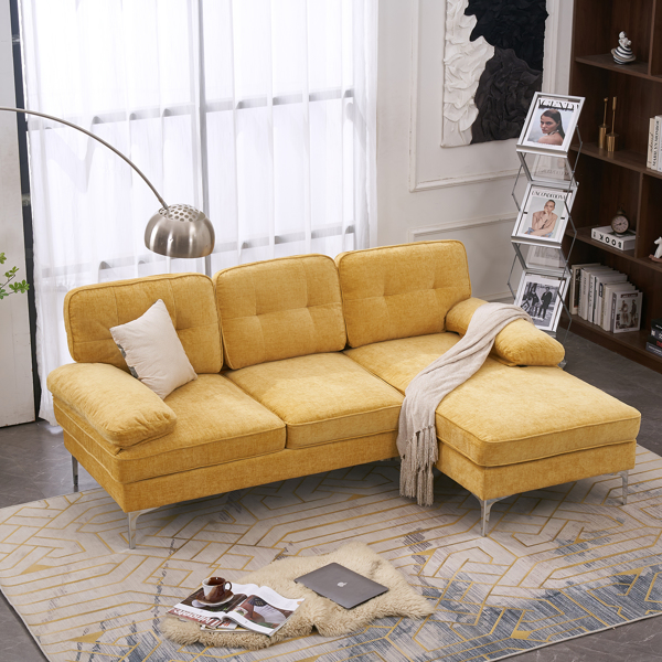 Three-Seat Simple And Stylish Indoor Modular Sofa Yellow