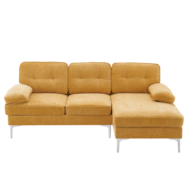 Three-Seat Simple And Stylish Indoor Modular Sofa Yellow