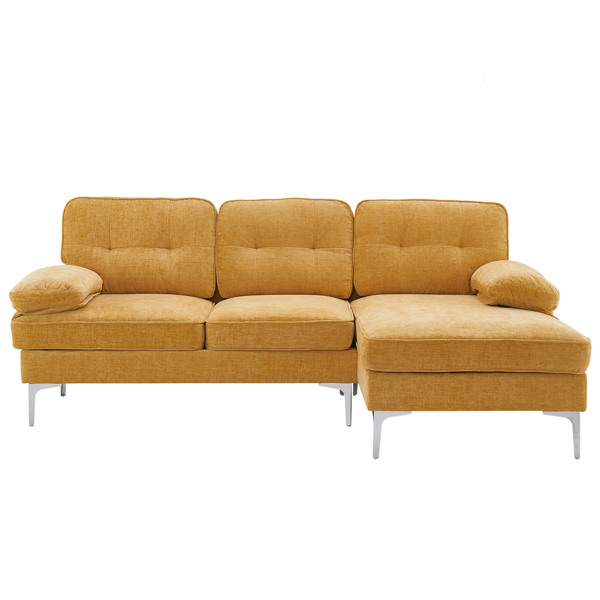 Three-Seat Simple And Stylish Indoor Modular Sofa Yellow