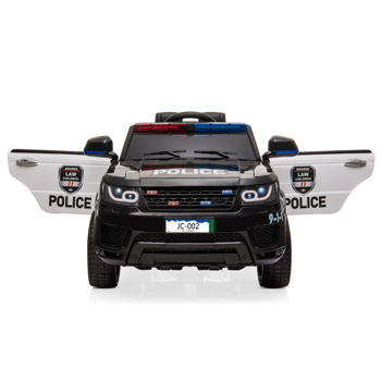 Dual Drive 12V 7A.h Police Car with 2.4G Remote Control Black 