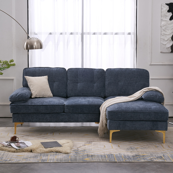 Three-Seat Simple And Stylish Indoor Modular Sofa Gray - Blue